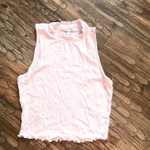 White High Neck Crop Too